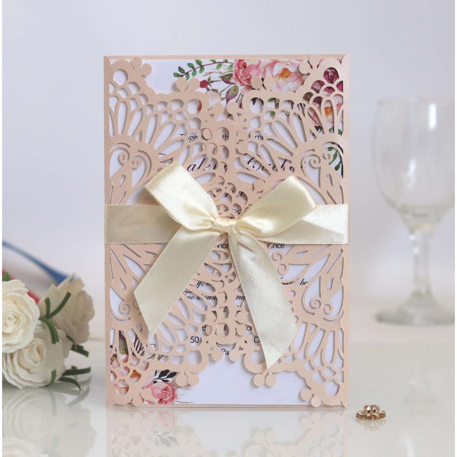 Business Invitation Card Laser Wedding Invitation Card With Envelope Greeting Card